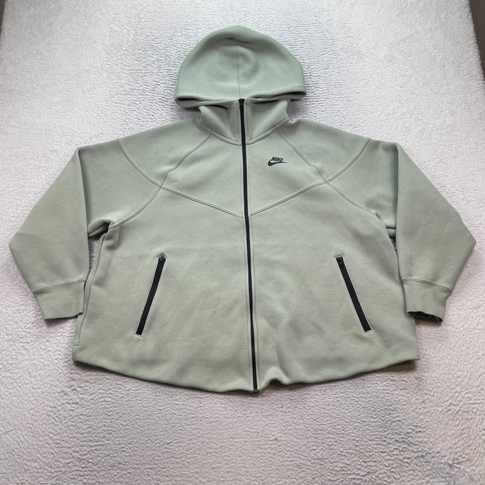 Nike Sportswear Tech Fleece Women's Size‎ 2X Hoodie FB8340-370 Green Zip Up